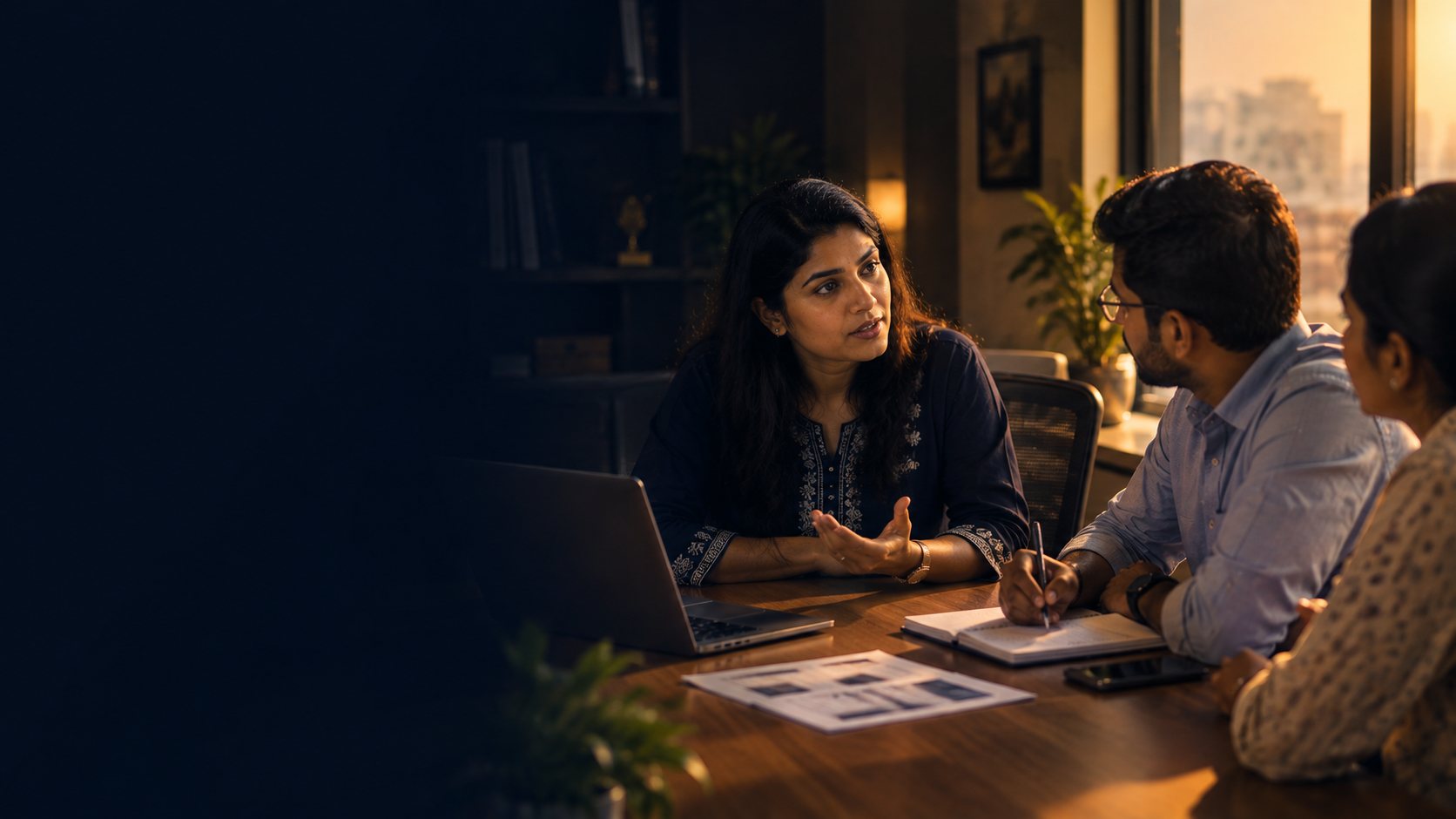 An HR 360° consultant taking a hiring brief from a client team