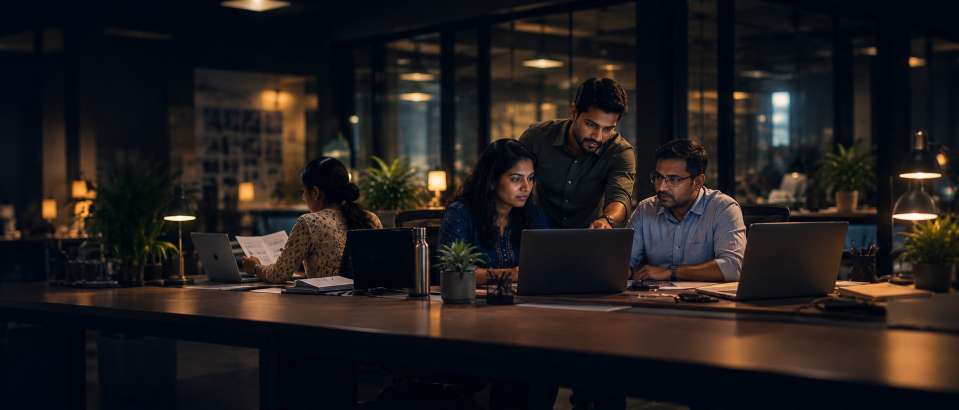 The HR 360° delivery team working across a shared desk